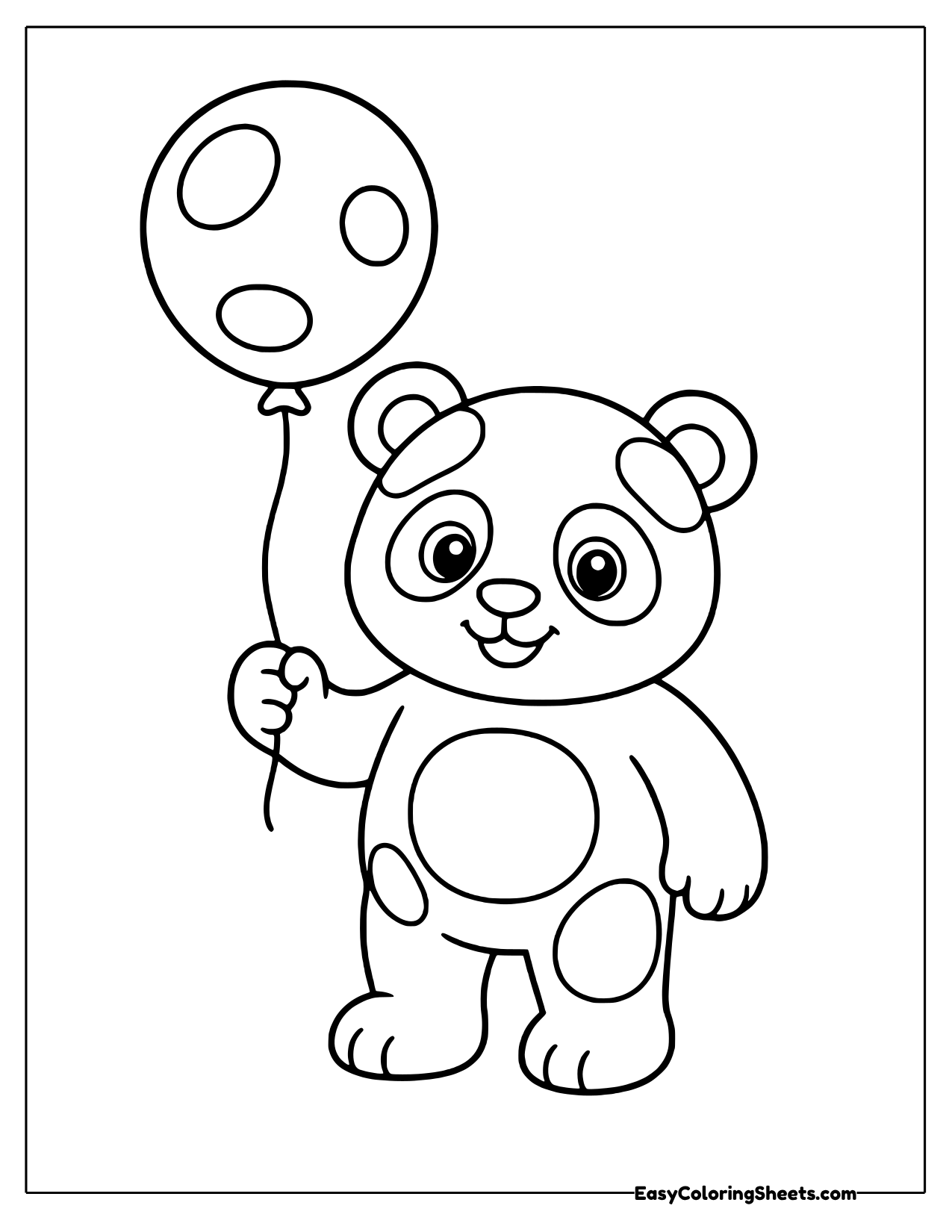 Panda holding a balloon