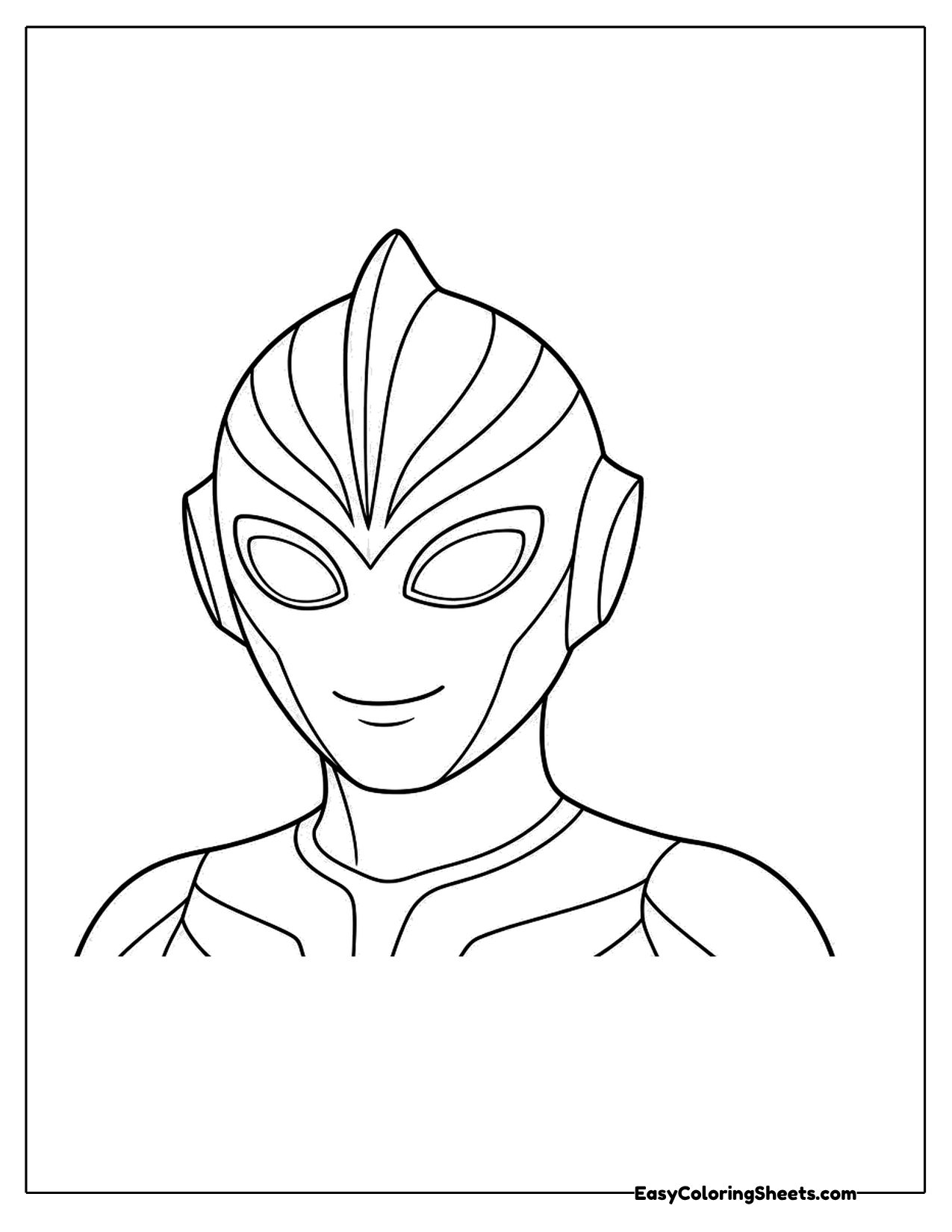 Close-up of a silver hero's masked head