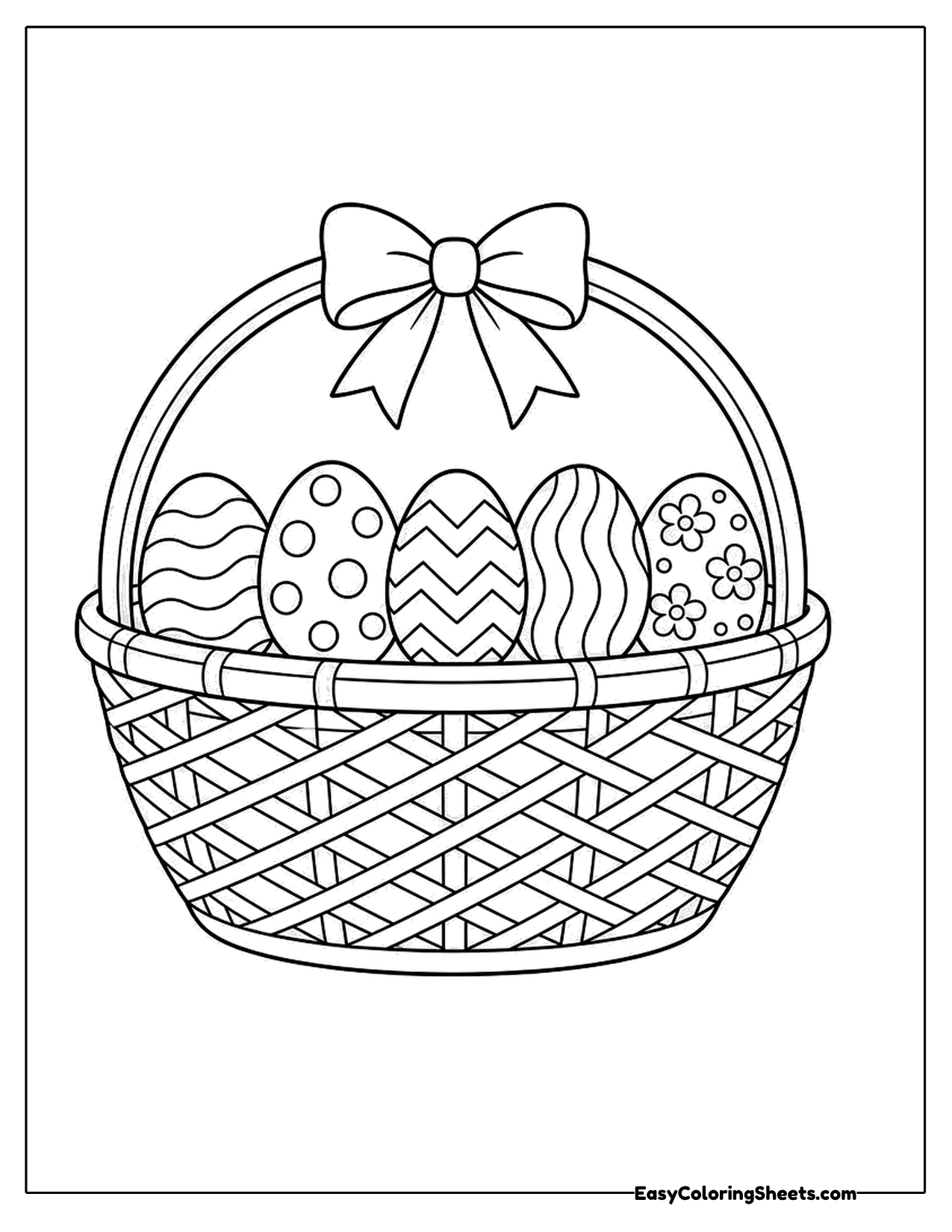 Basket of patterned Easter eggs