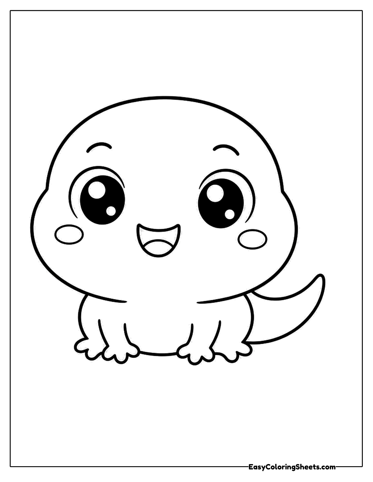 Round cartoon baby creature with big eyes and a short tail