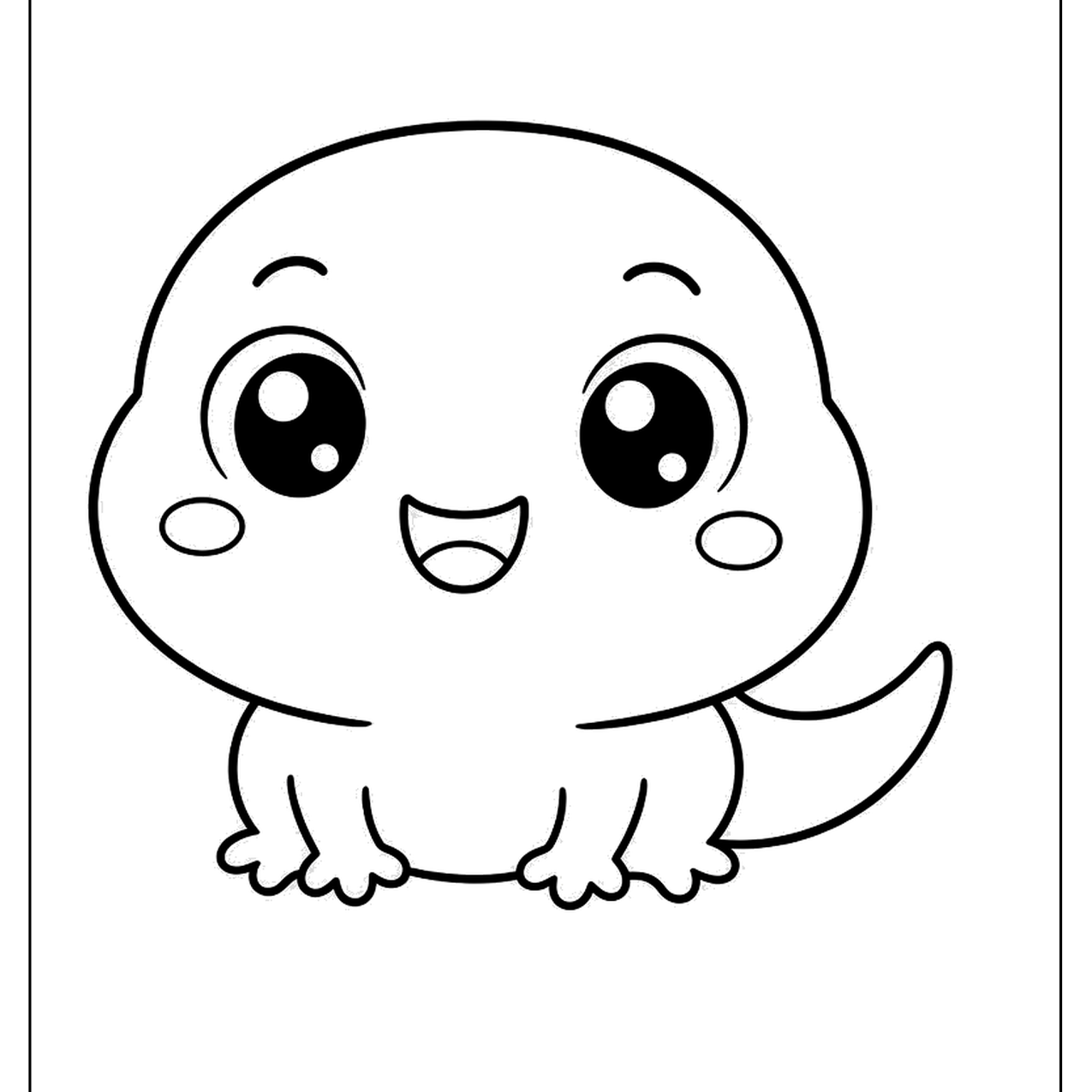 Round cartoon baby creature with big eyes and a short tail