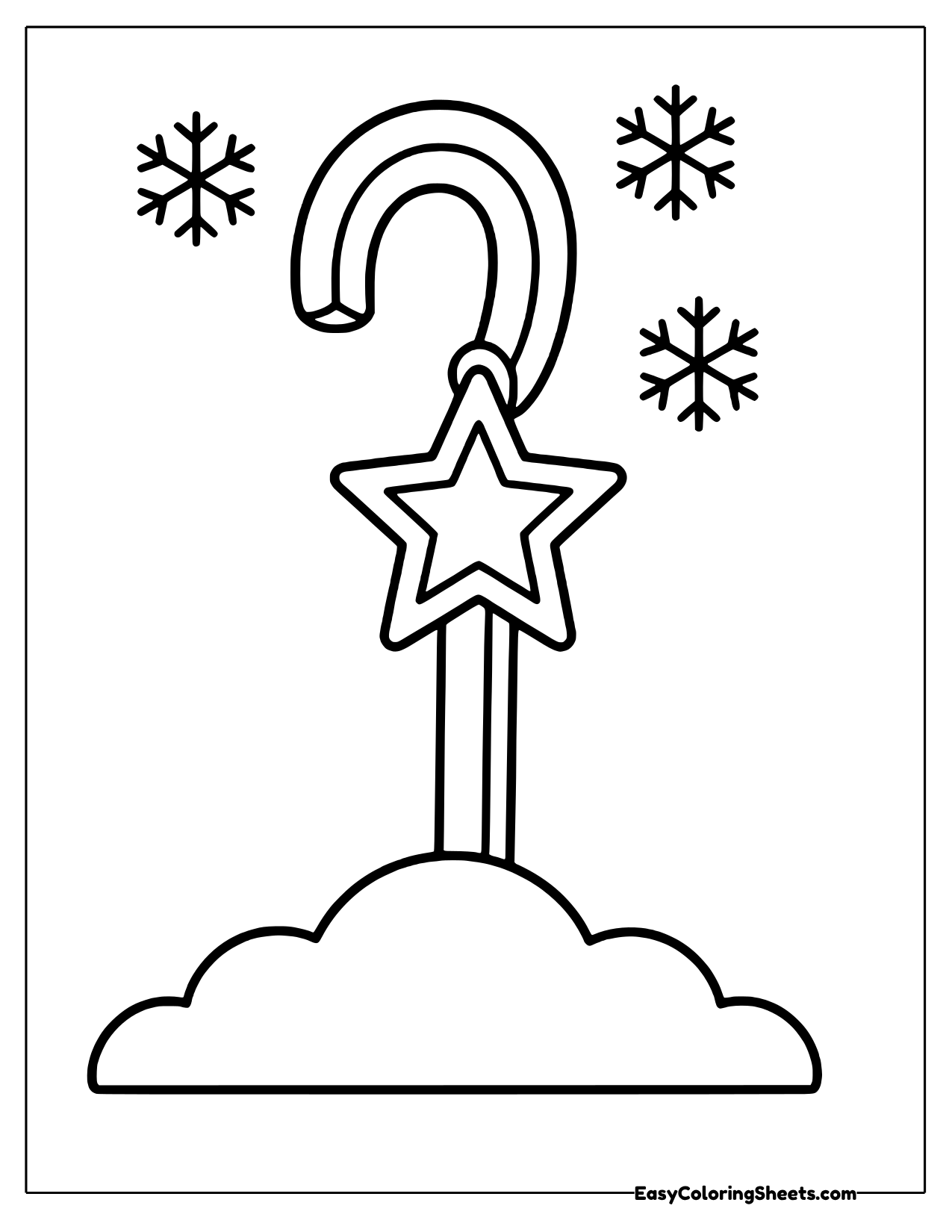 Candy cane with a star topper
