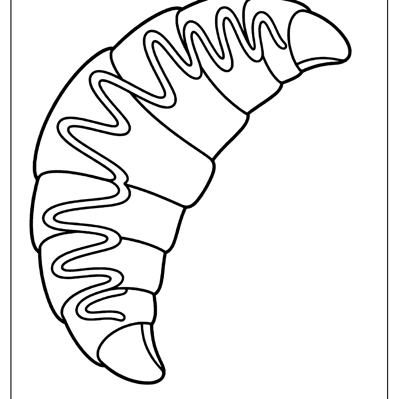 Wide crescent croissant with a zigzag chocolate drizzle