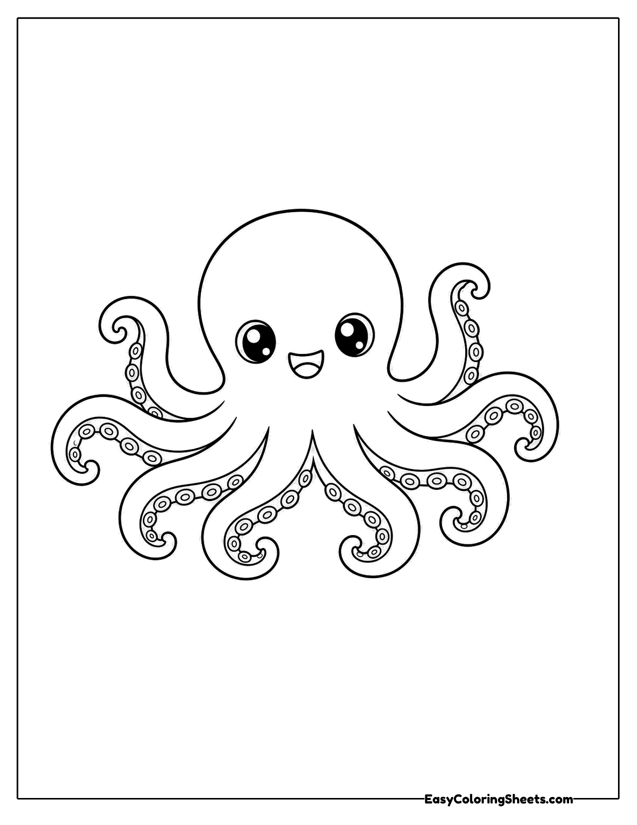 Octopus with tightly curled tentacles