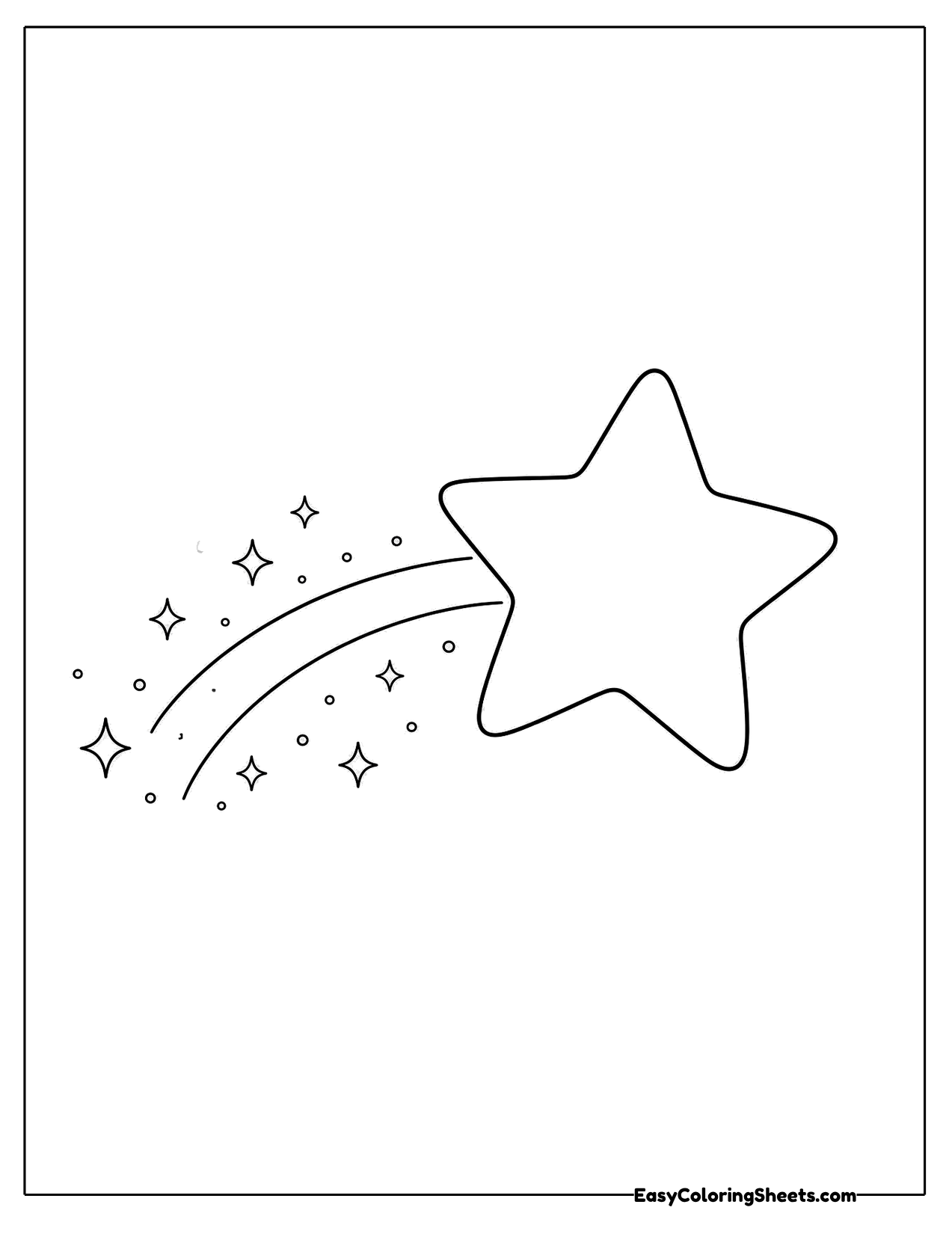 Shooting star with a sparkly trail