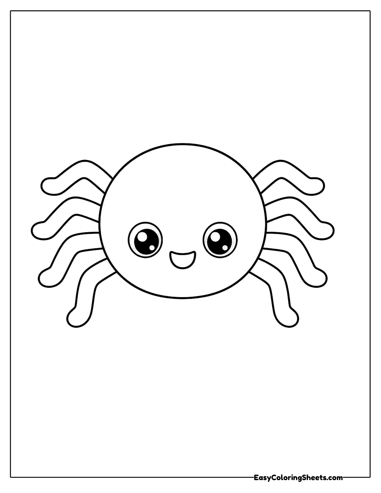 Cute spider with a happy face and wiggly legs