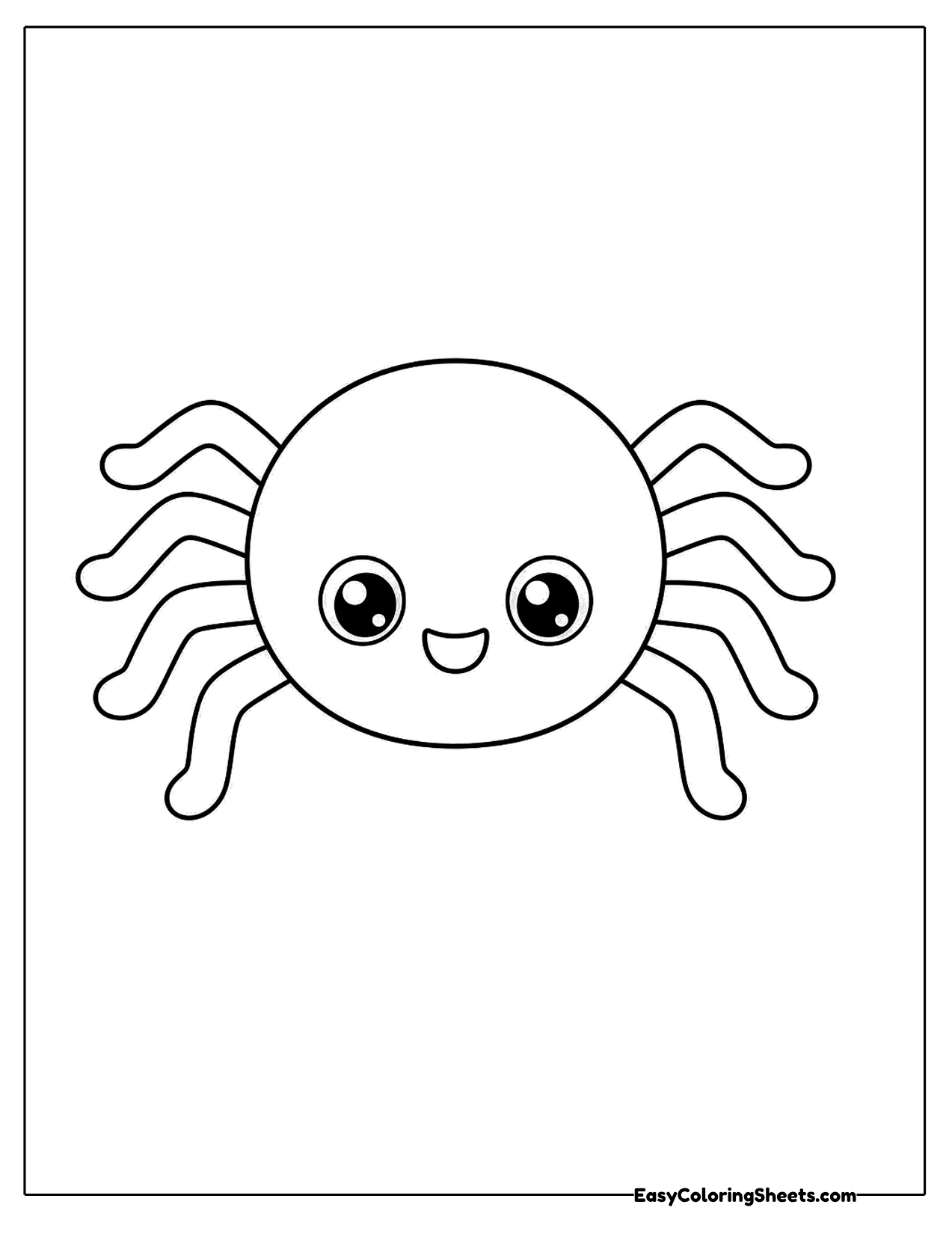 Cute spider with a happy face and wiggly legs
