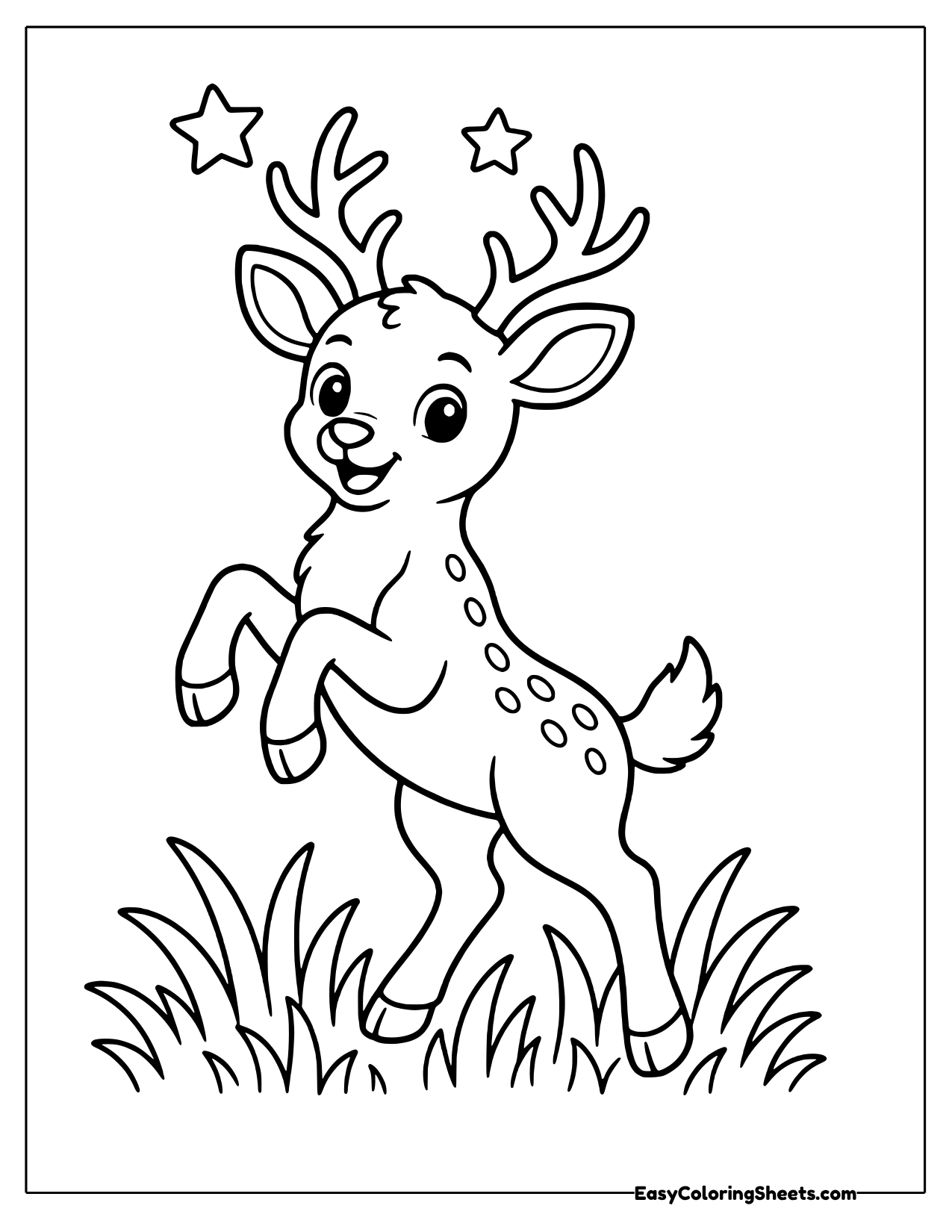 Deer rearing up on its back legs