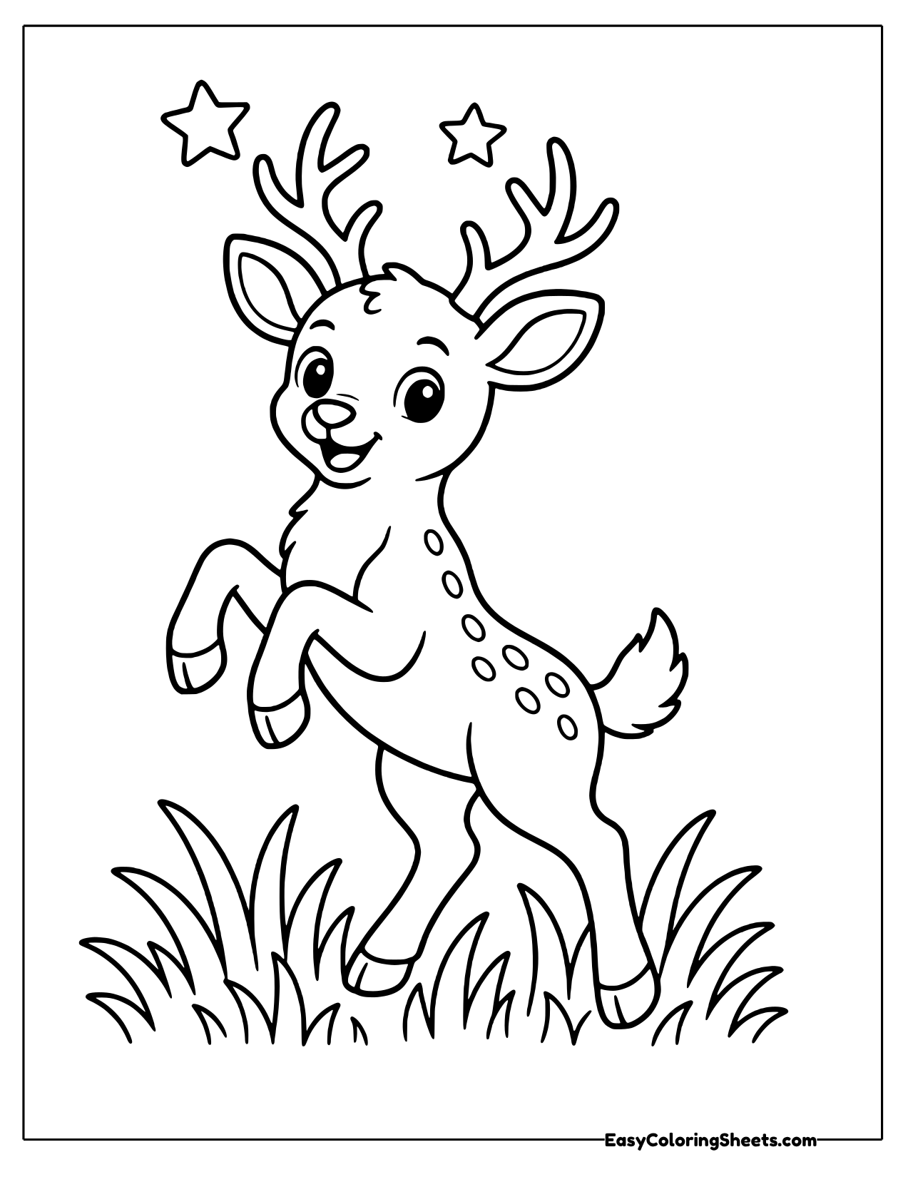 Deer rearing up on its back legs