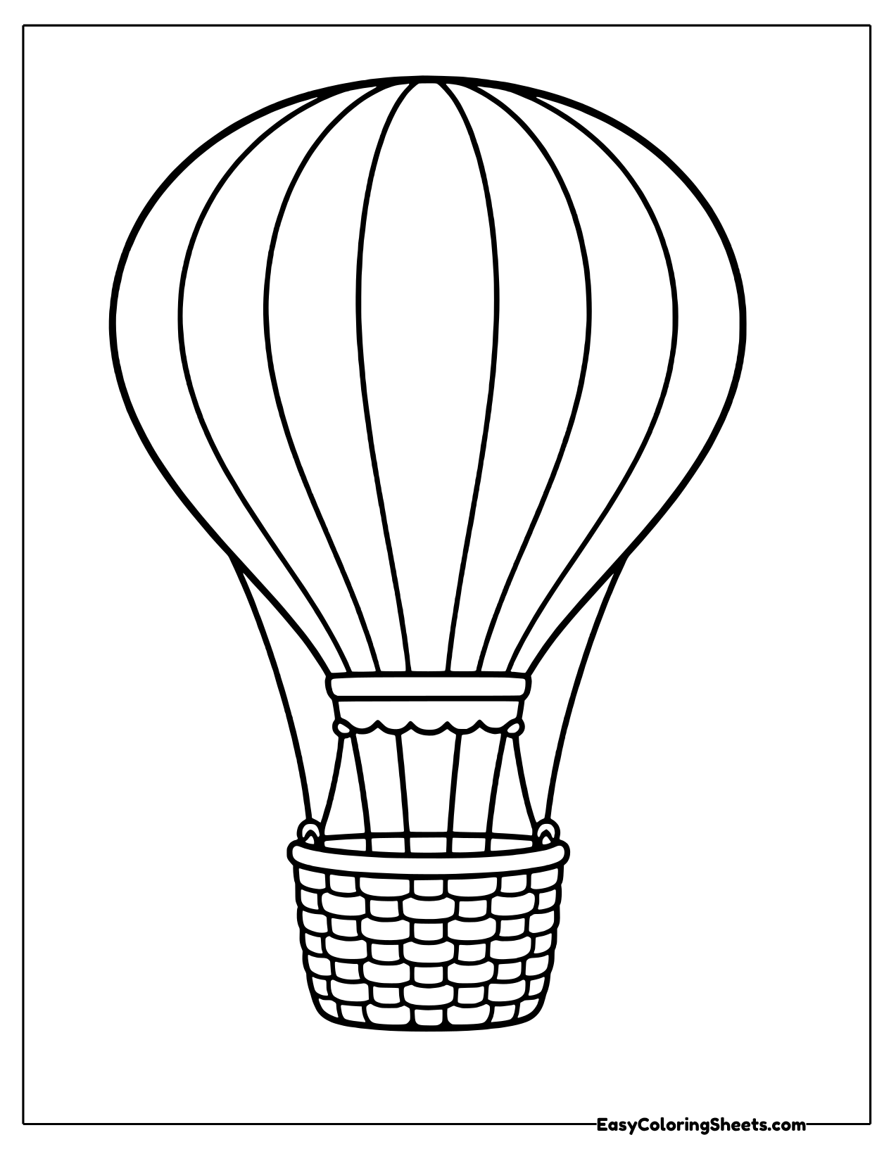 Classic hot air balloon with vertical stripes