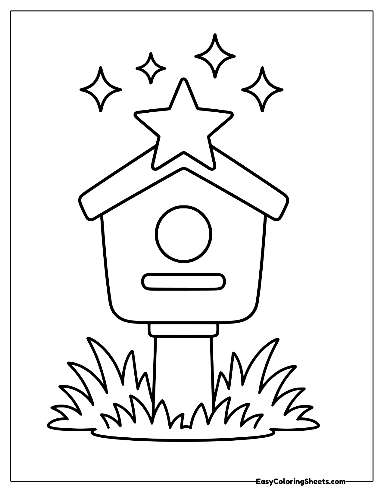 Birdhouse topped with a star