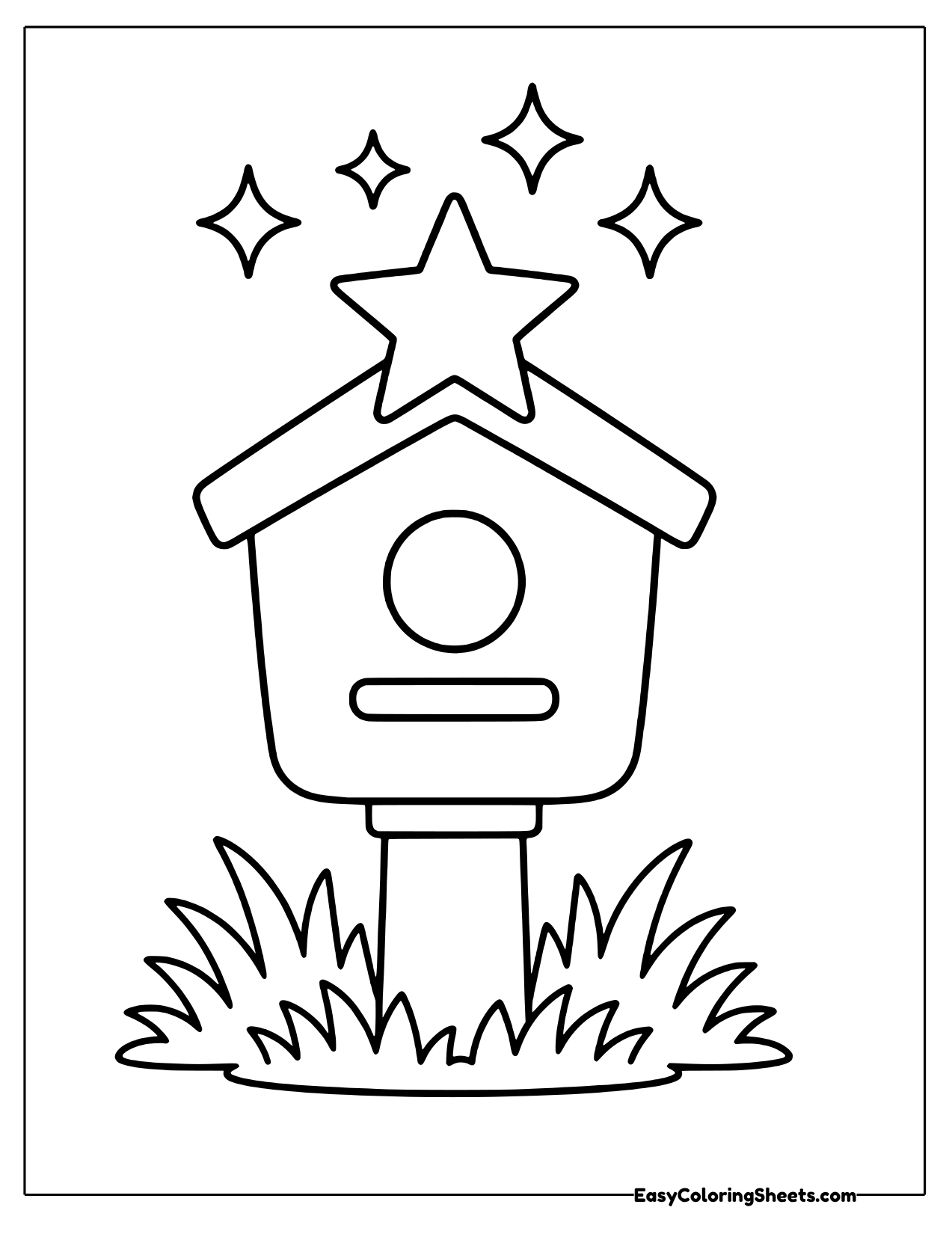 Birdhouse topped with a star