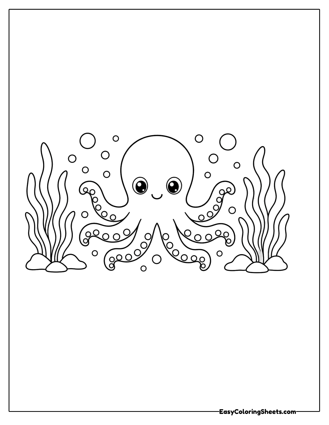Small octopus in an underwater garden