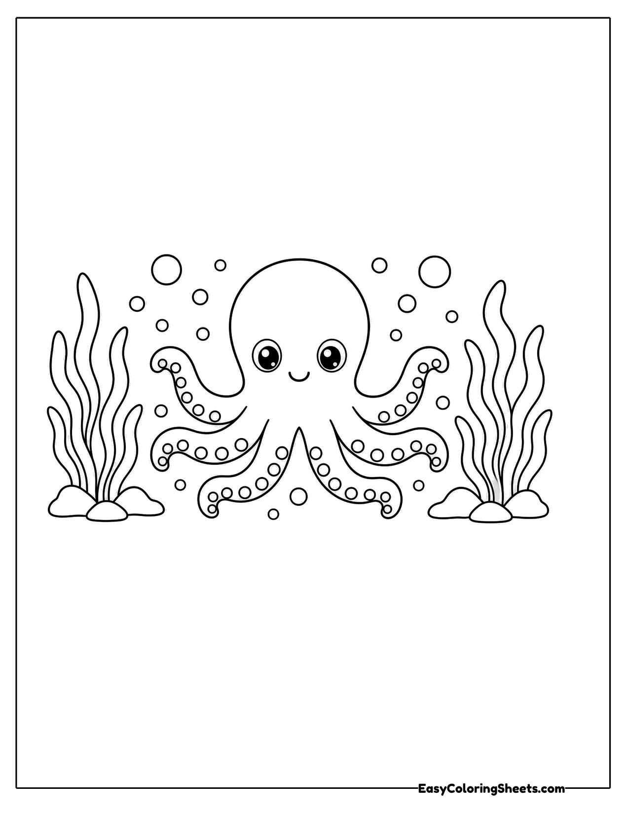 Small octopus in an underwater garden