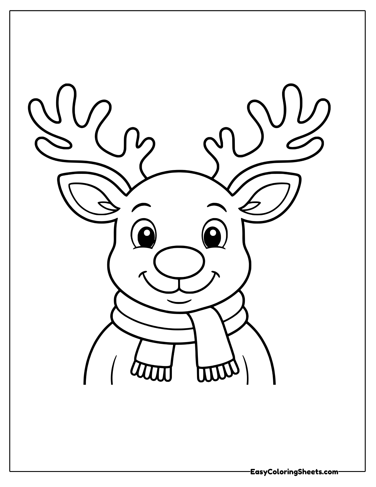 Reindeer portrait with a scarf