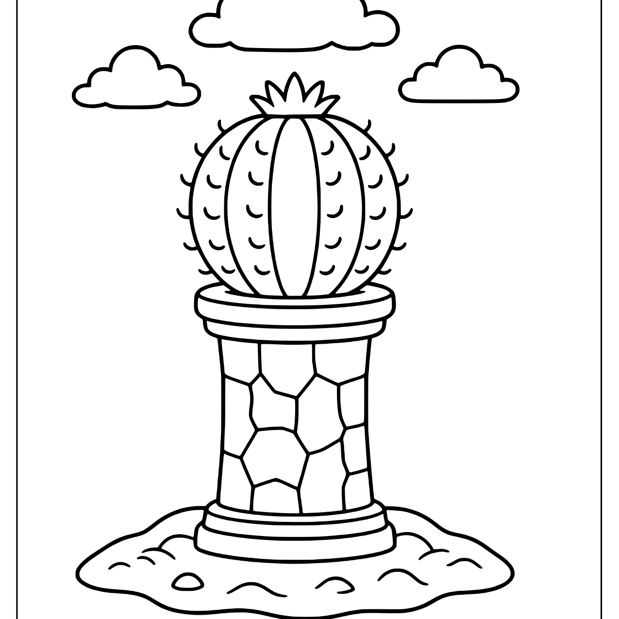 Barrel cactus on a stone pedestal