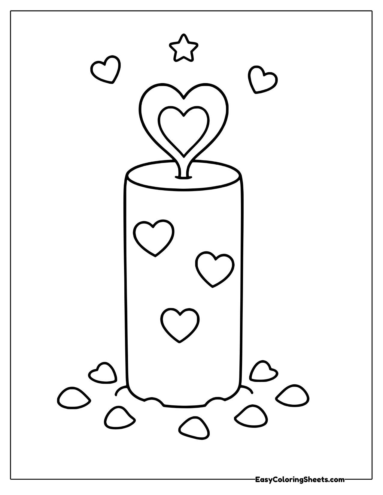 Candle with a heart shaped flame