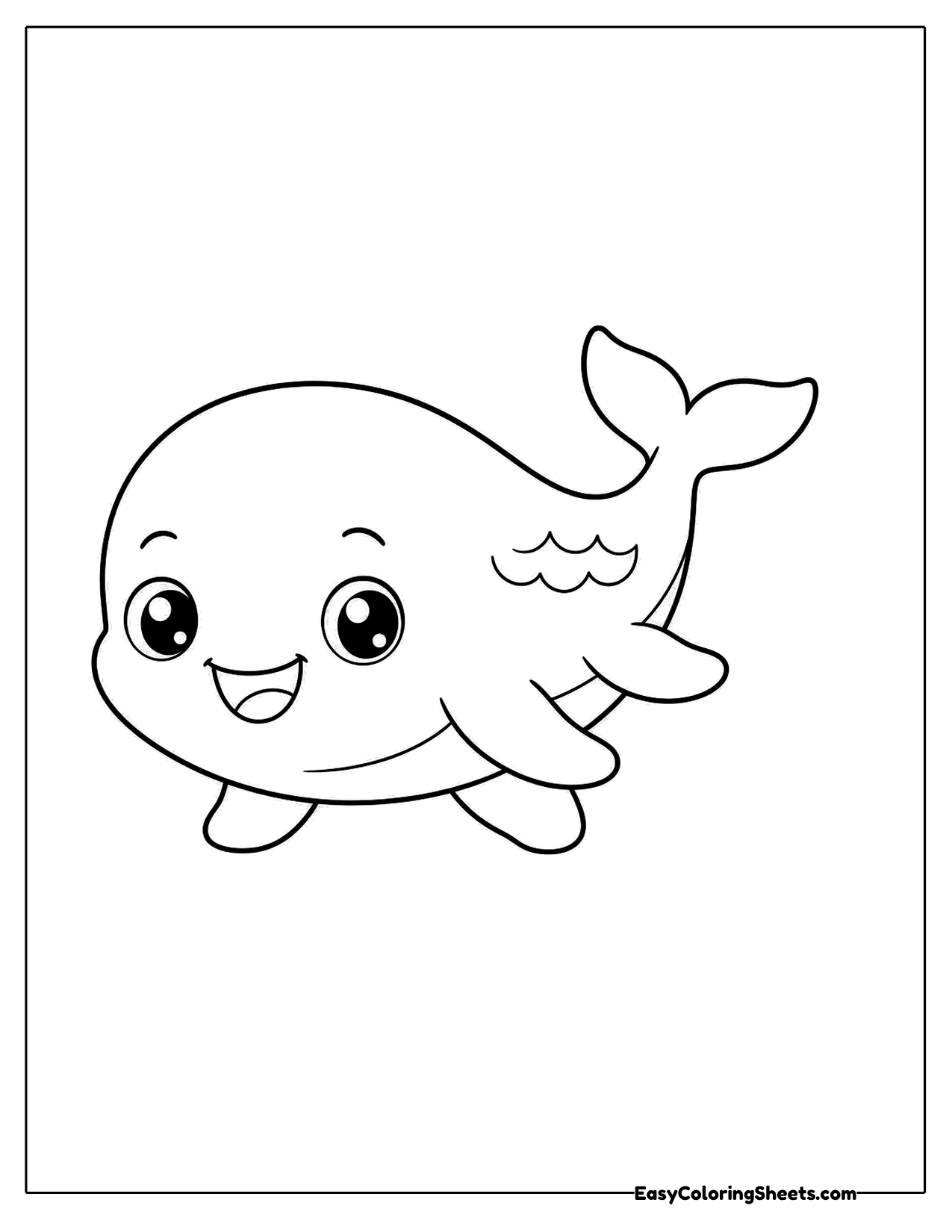 Whale swimming toward the viewer