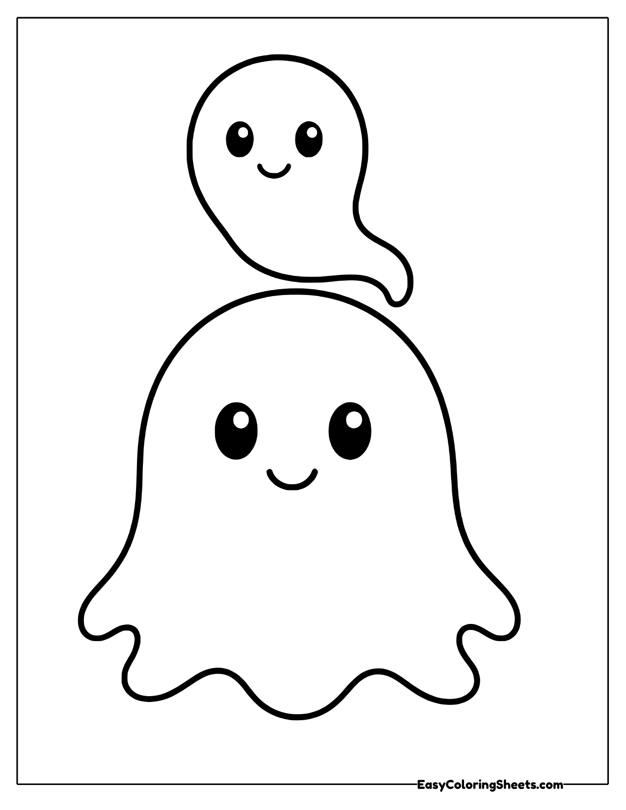 Two ghosts stacked one above the other in a tall template