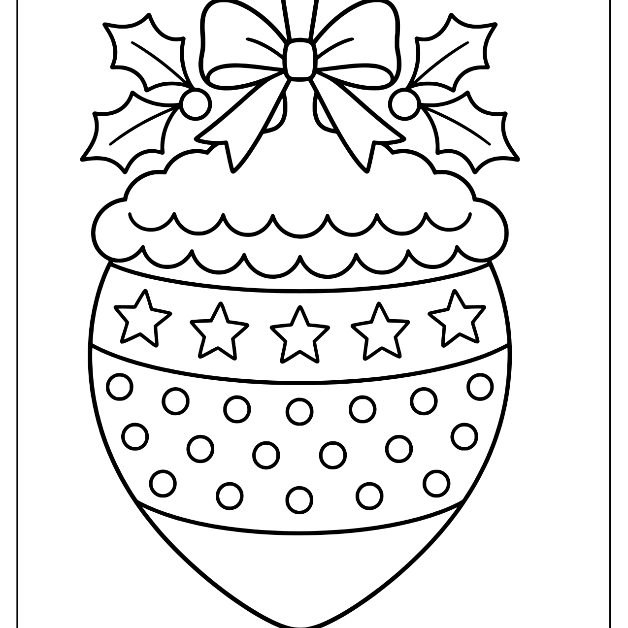Acorn shaped Christmas ornament with stars and dots