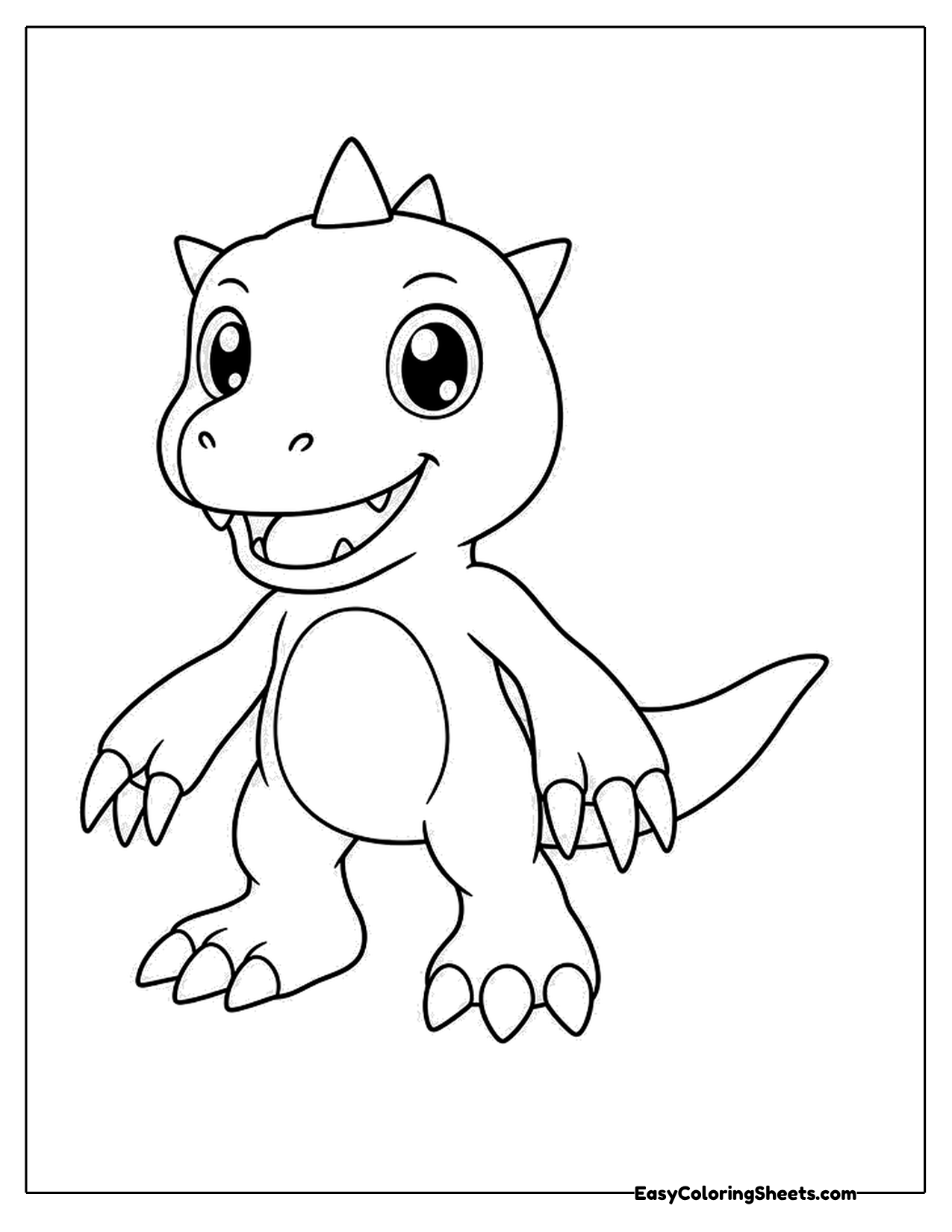 Small cartoon dinosaur monster standing