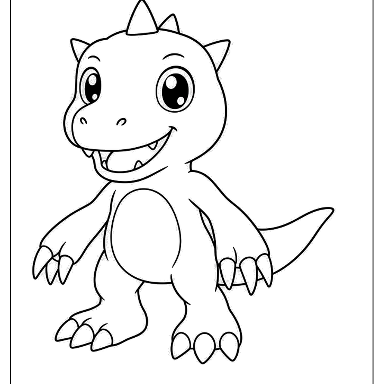Small cartoon dinosaur monster standing