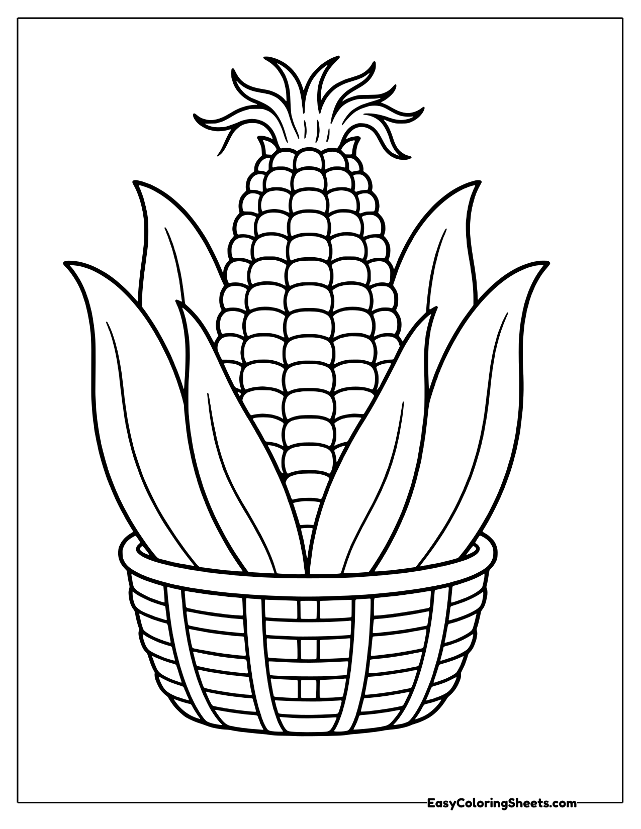 Chunky corn cob in a basket