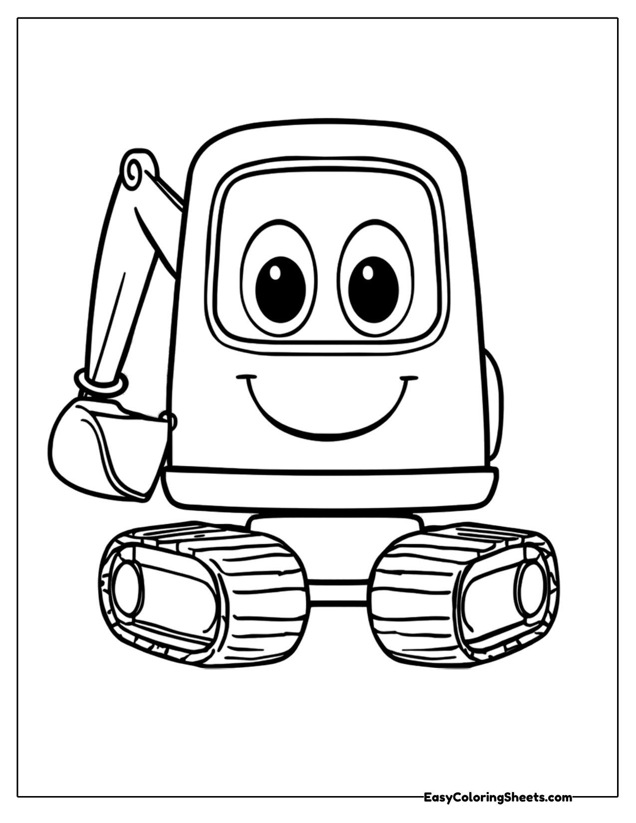 Chibi excavator with a big smile
