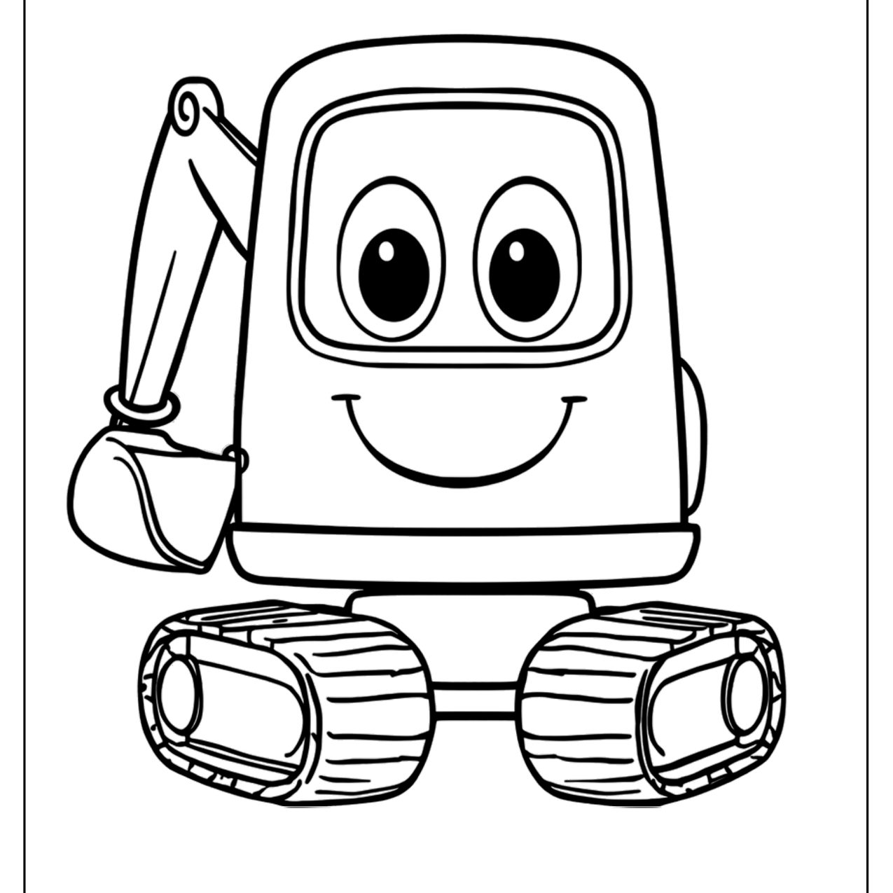 Chibi excavator with a big smile