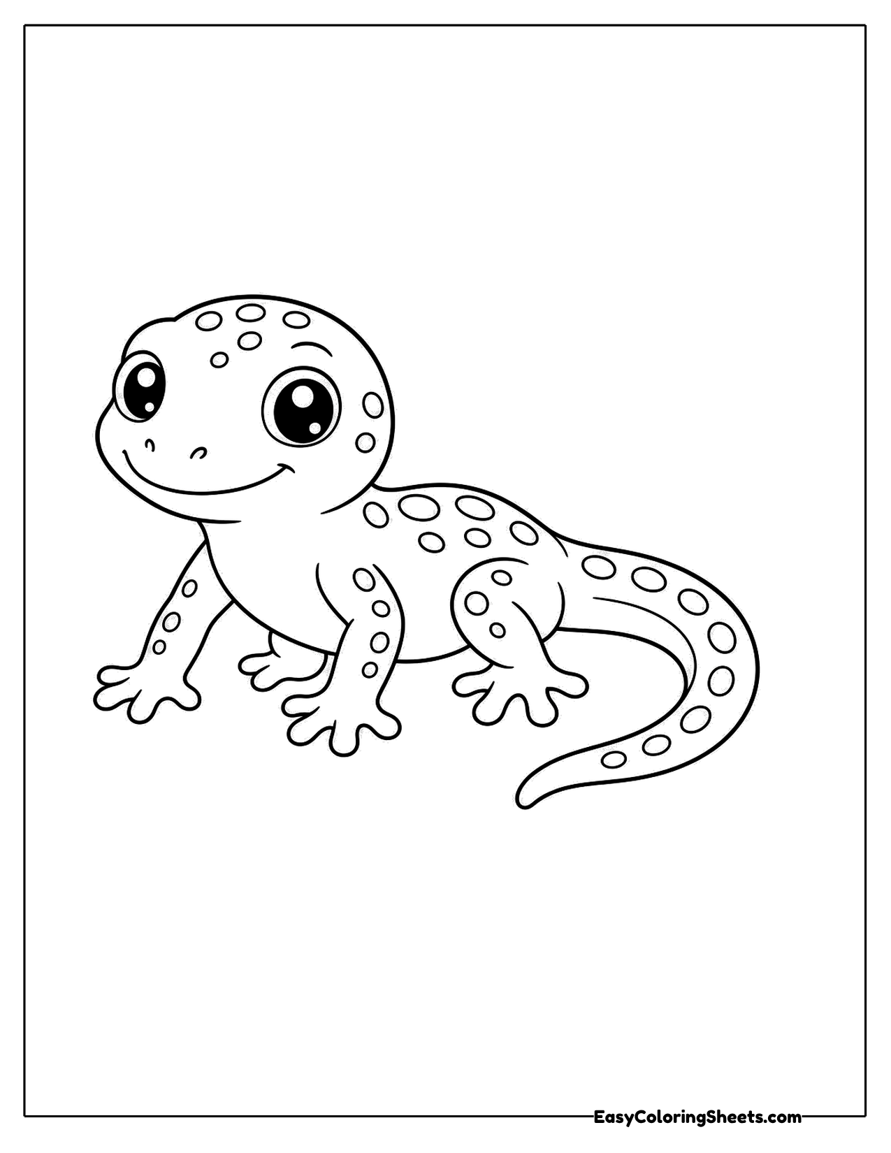Spotted lizard sitting with its head turned