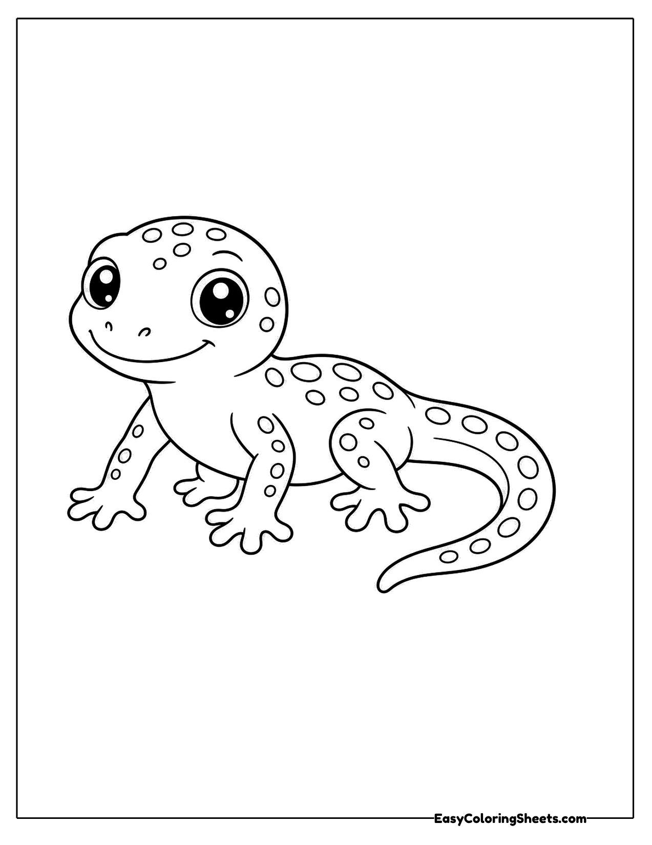 Spotted lizard sitting with its head turned