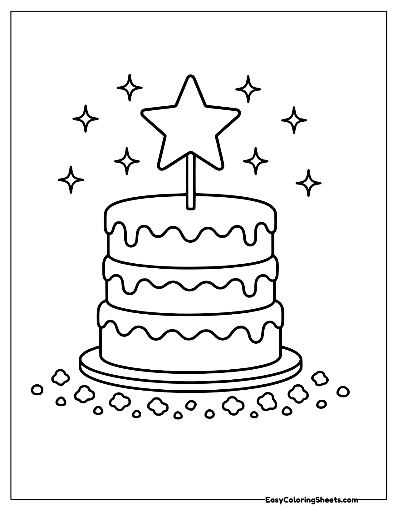 Layered cake topped with a star