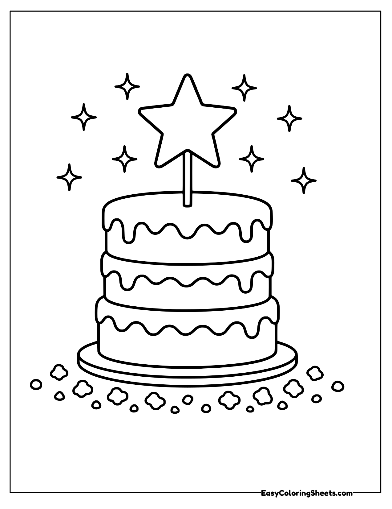 Layered cake topped with a star