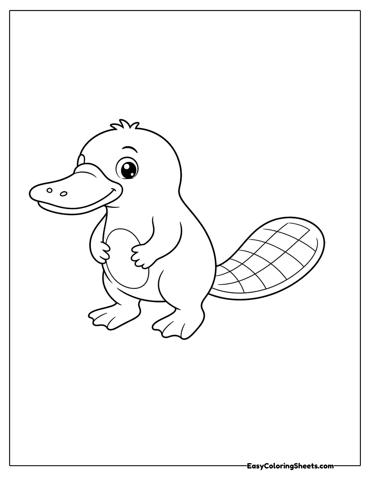 Cartoon platypus standing upright