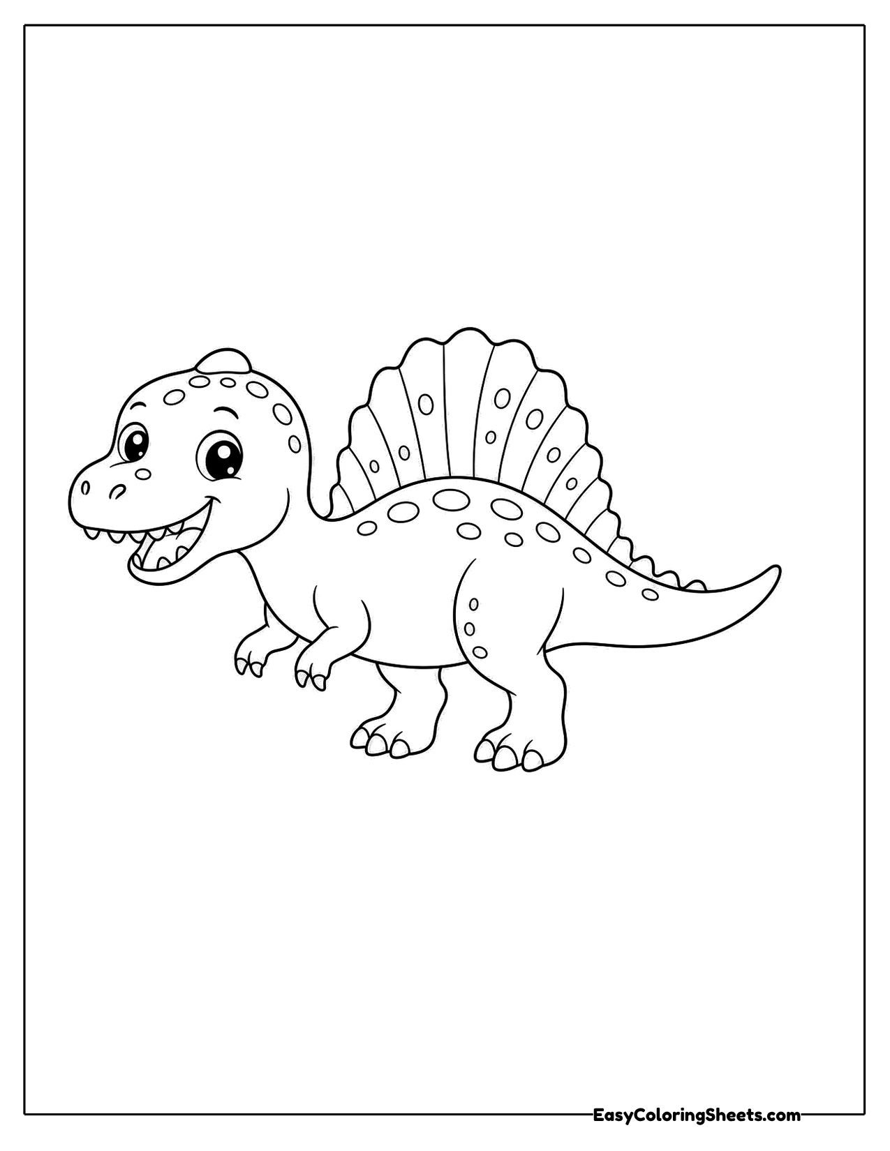 Baby spinosaurus with a sail on its back