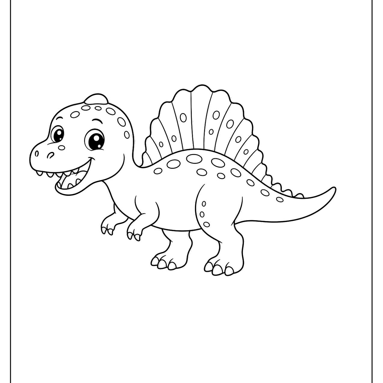 Baby spinosaurus with a sail on its back