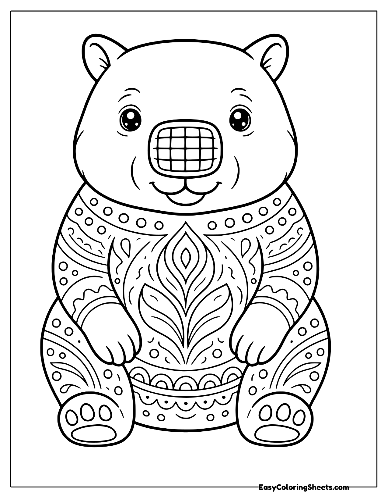 Wombat filled with patterns