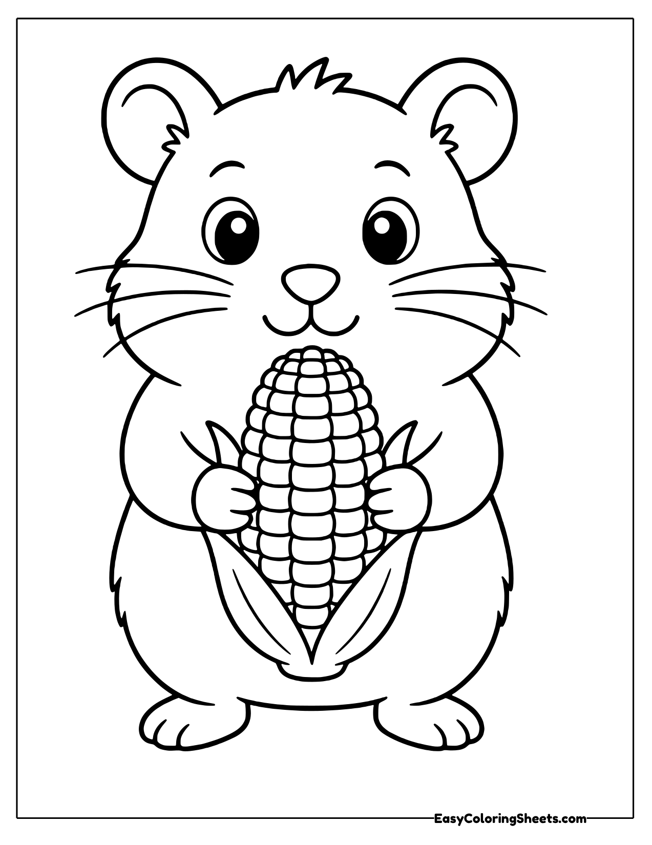 Hamster holding an ear of corn
