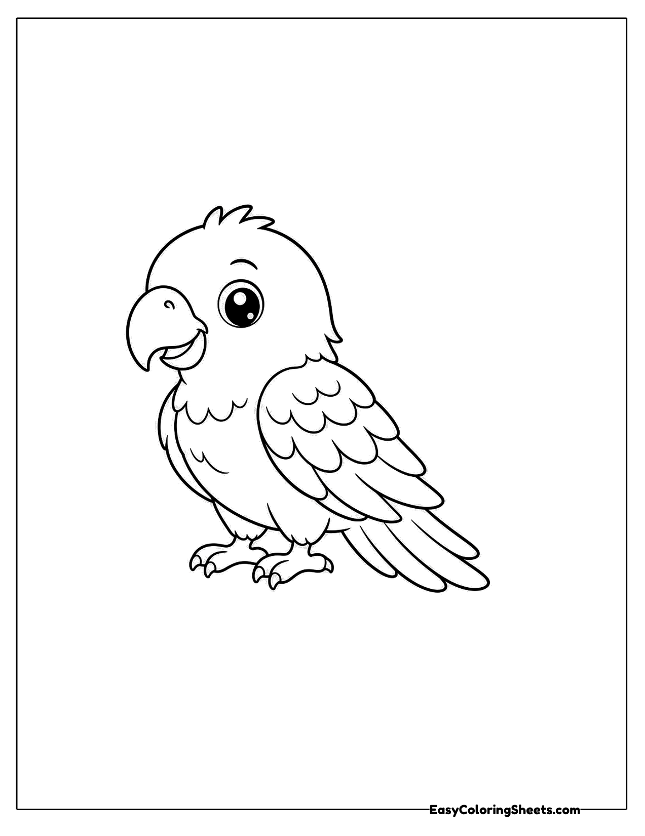 Parrot perched in a three quarter view