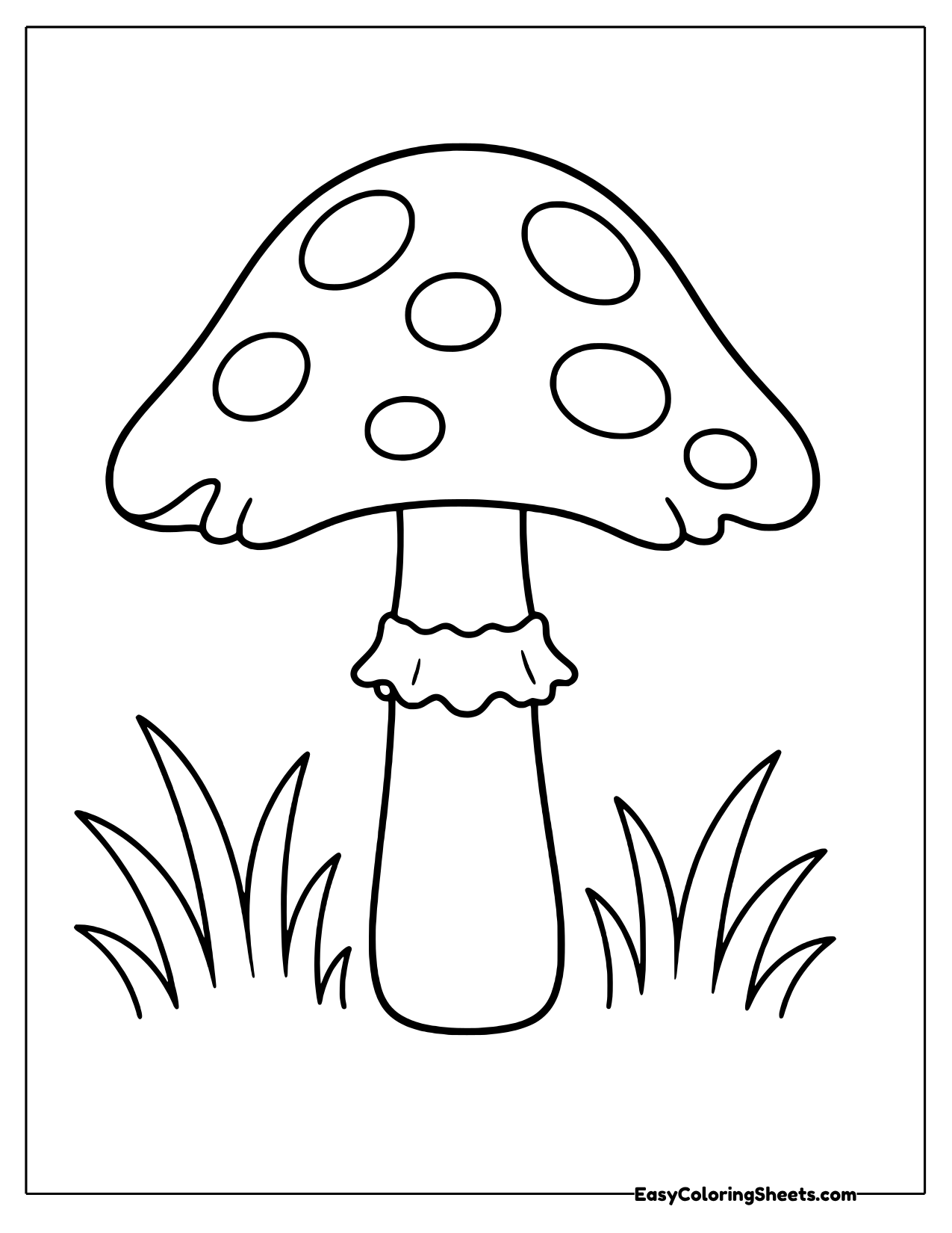 Mushroom with a bell cap and grass