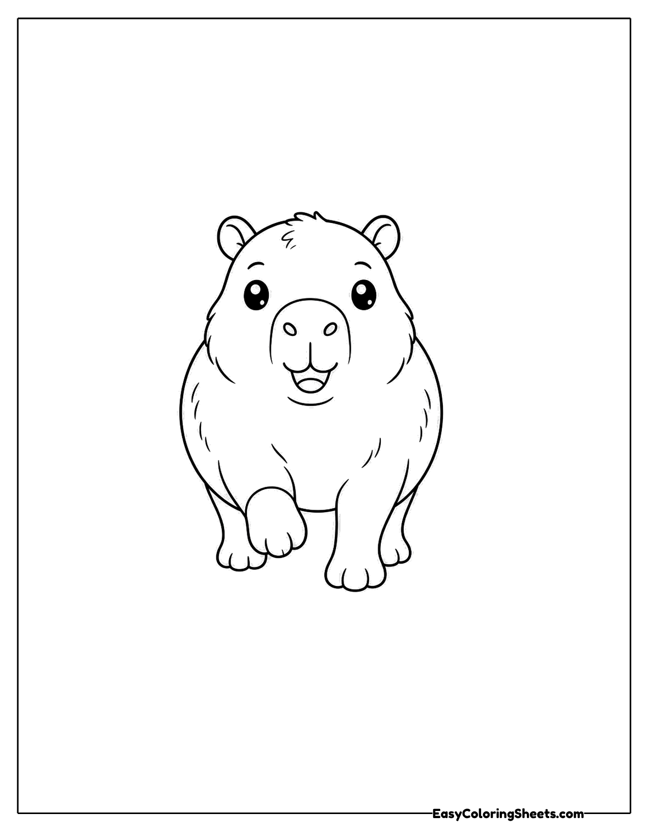 Capybara walking toward the viewer