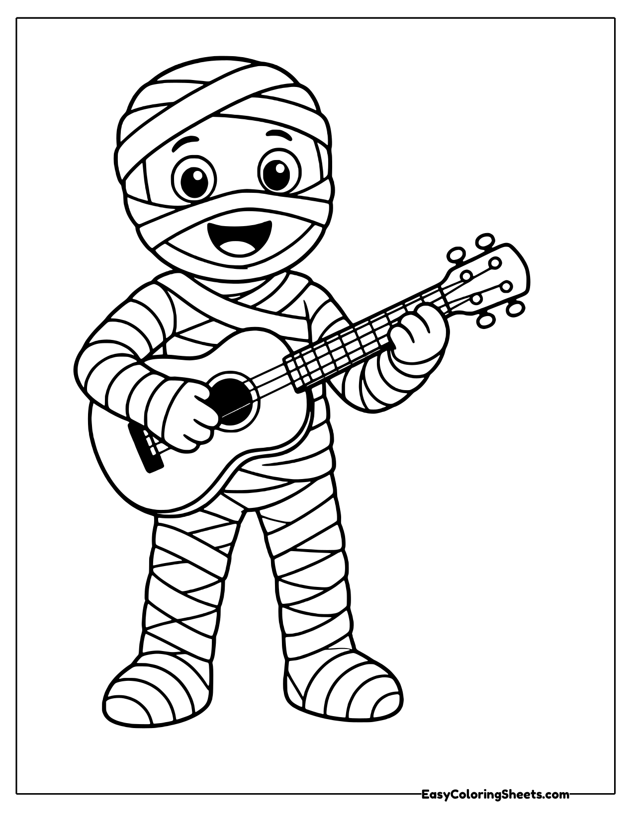 Mummy playing an acoustic guitar
