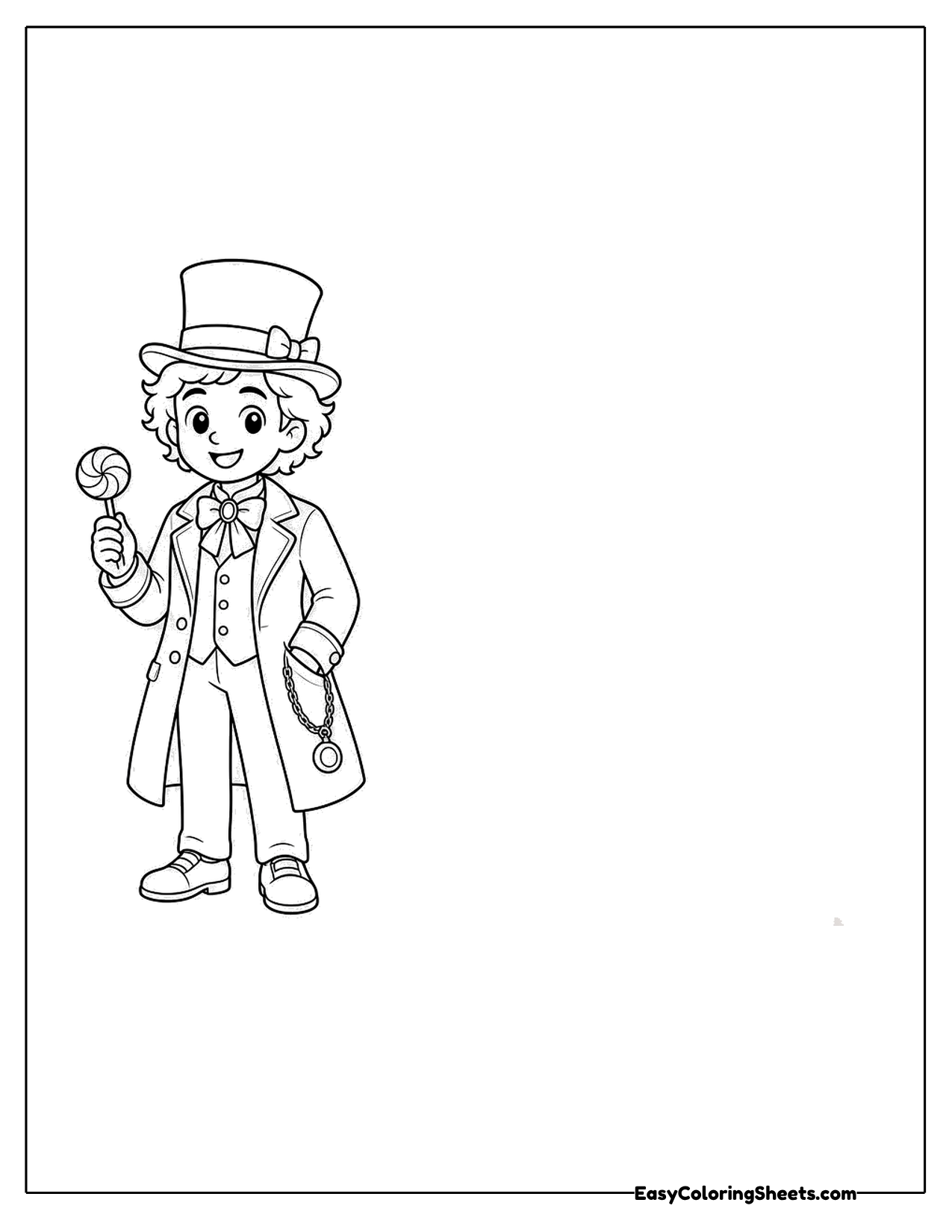 Candy maker in a top hat and long coat