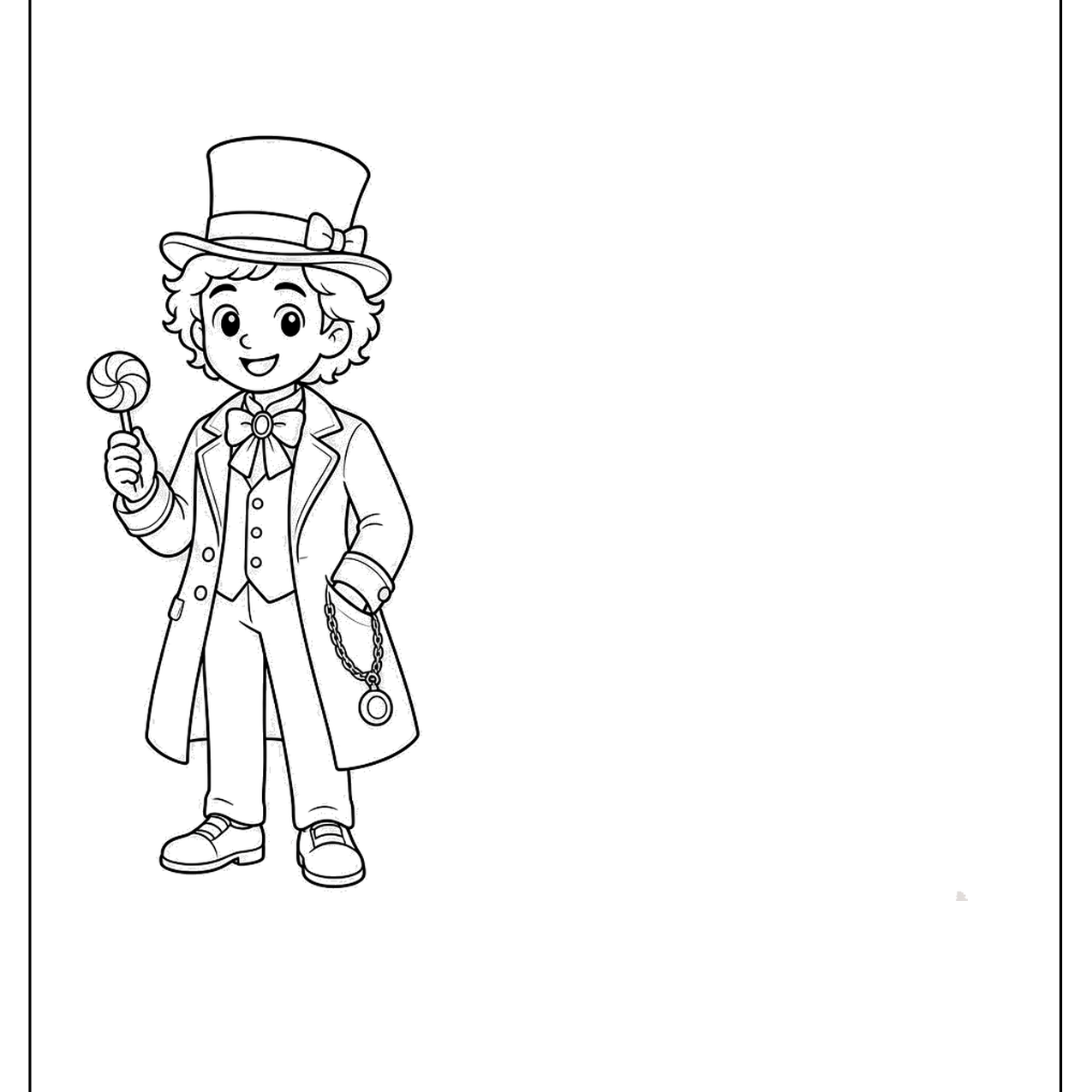 Candy maker in a top hat and long coat