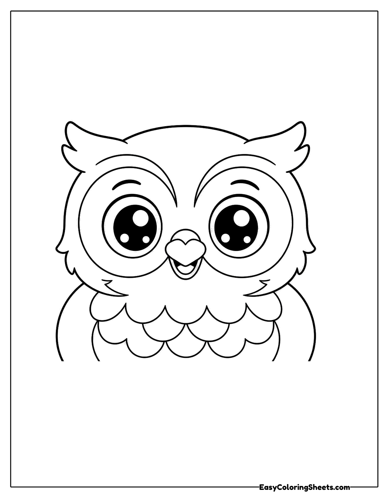 Owl face close up