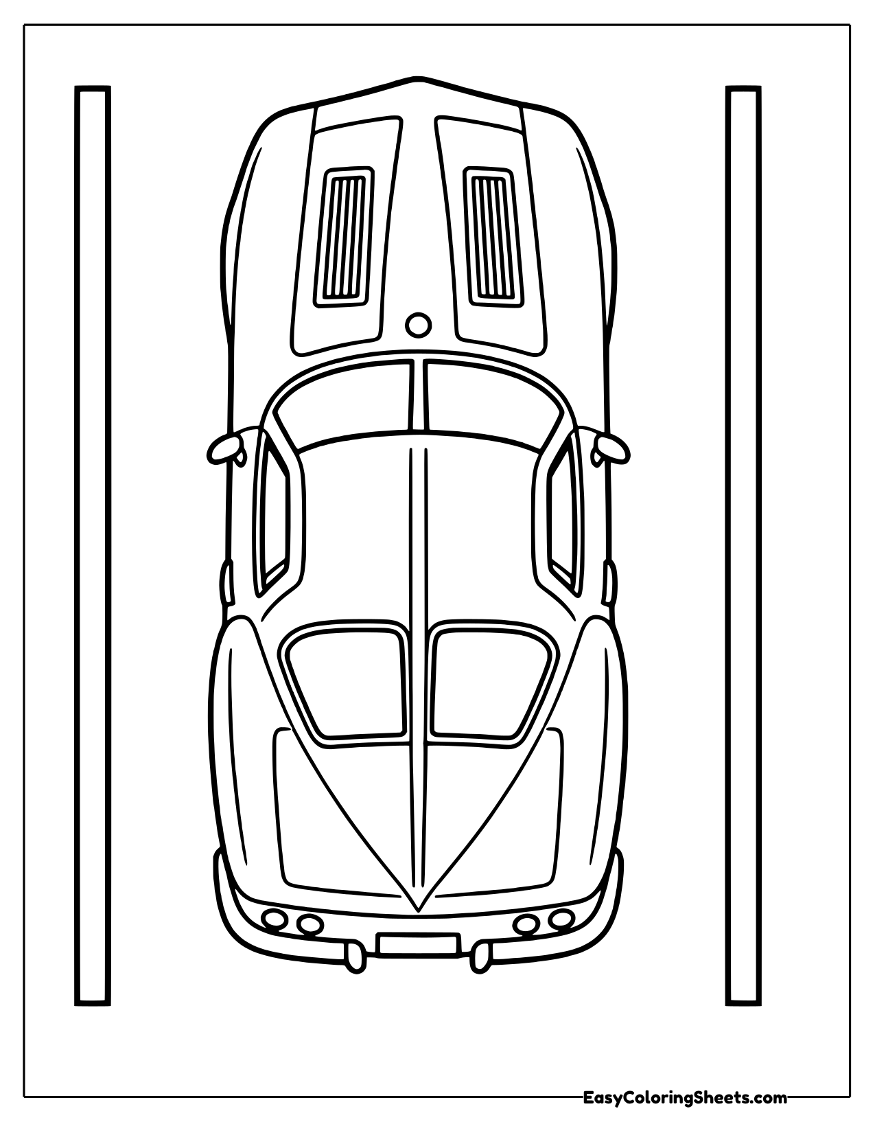 Top view of a split window sports car