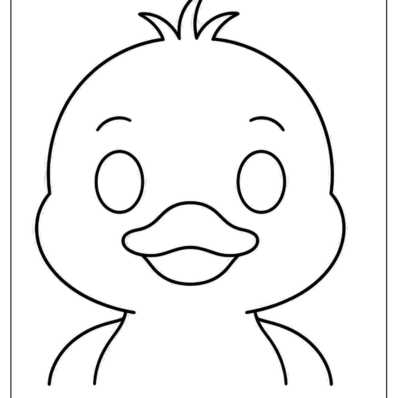 Duck face with a wide bill close up