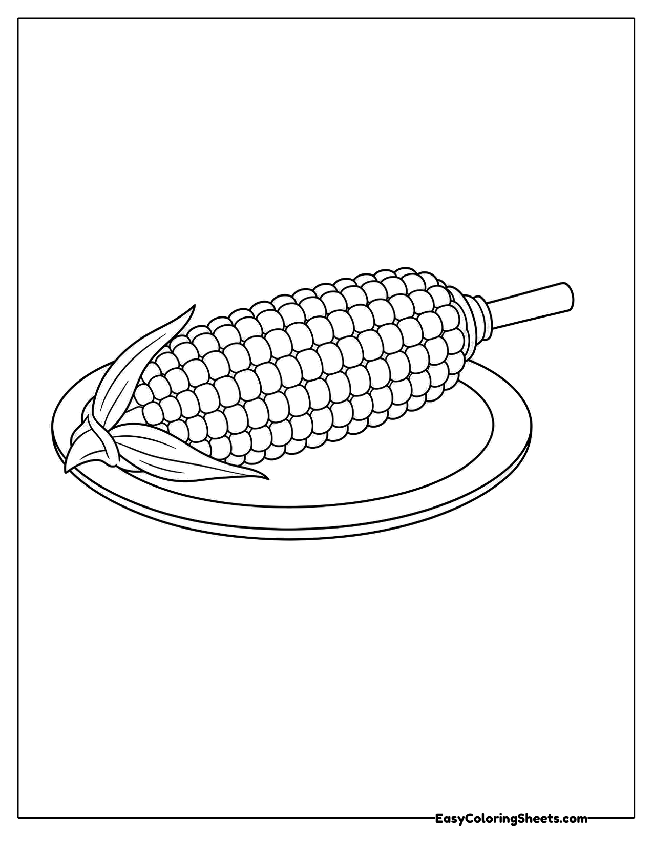 Corn on the cob on a plate