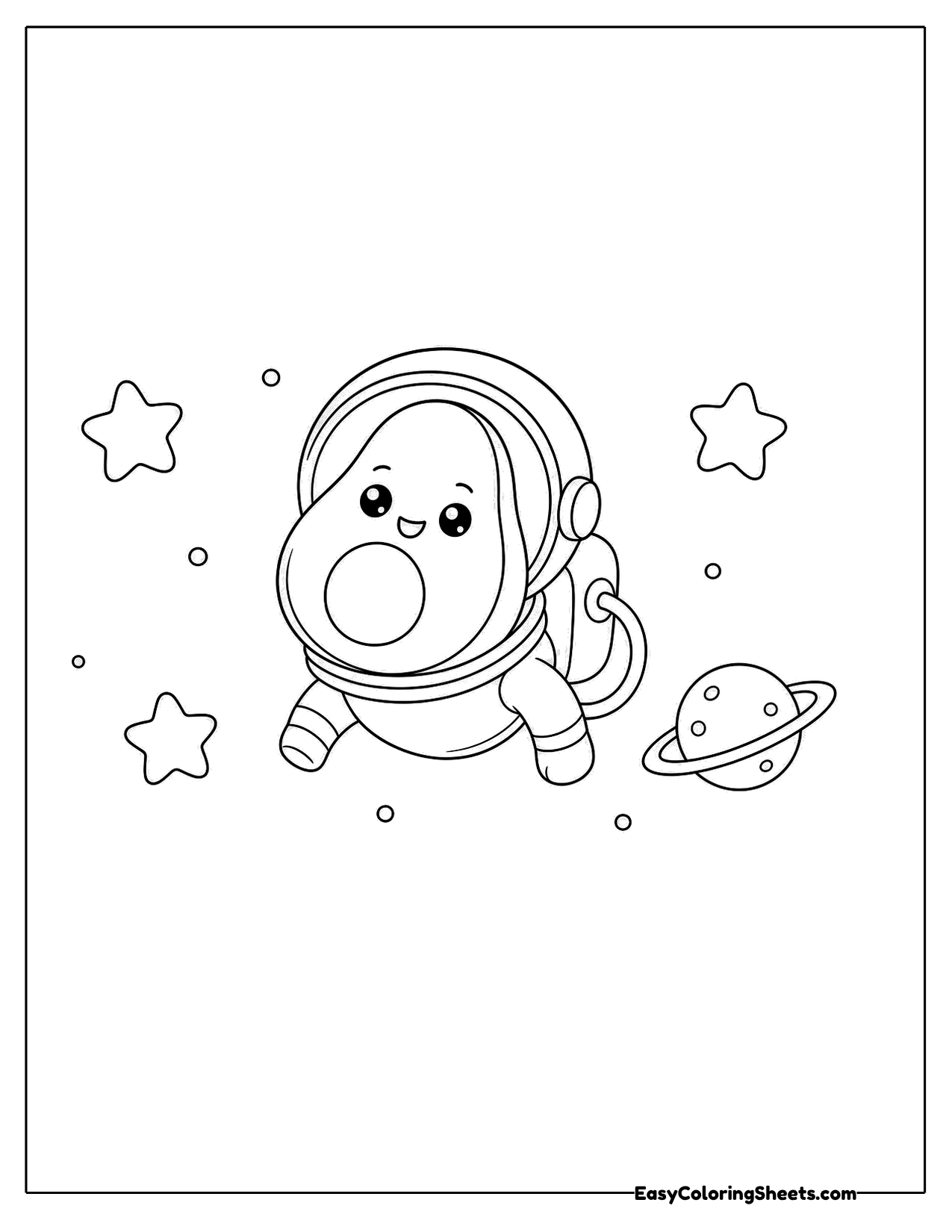 Avocado astronaut floating in space