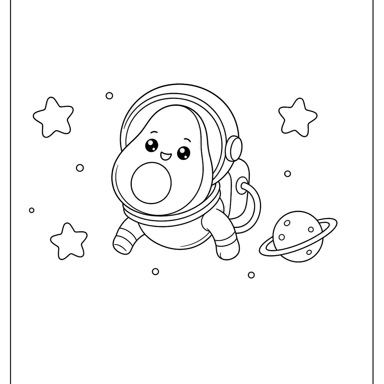 Avocado astronaut floating in space